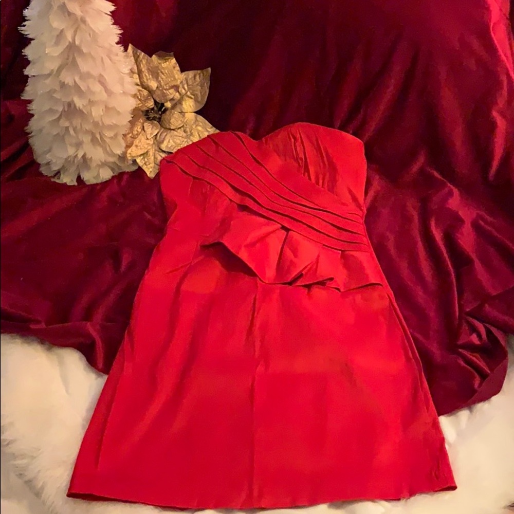 Strapless Red Cocktail Dress
